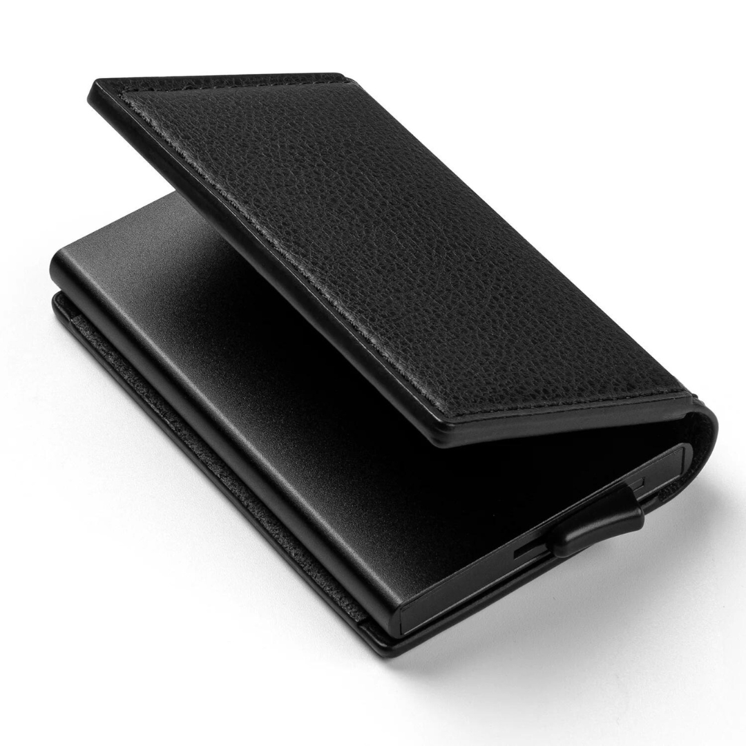 VaultSkin SlimLock-plånbok – RFID-skyddad, kortåtkomst med ett tryck