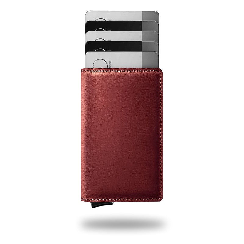 VaultSkin SlimLock-plånbok – RFID-skyddad, kortåtkomst med ett tryck