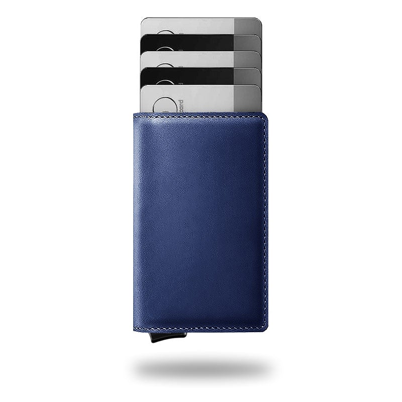 VaultSkin SlimLock-plånbok – RFID-skyddad, kortåtkomst med ett tryck