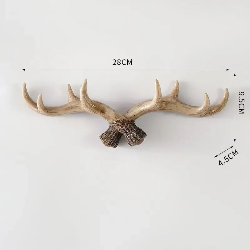 Rackler | Vintage Antler Klädhängare - Väggmonterad krok och organisatör