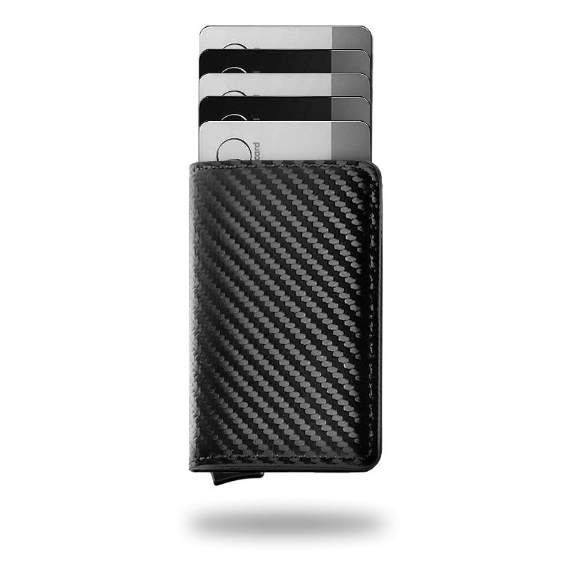 VaultSkin SlimLock-plånbok – RFID-skyddad, kortåtkomst med ett tryck