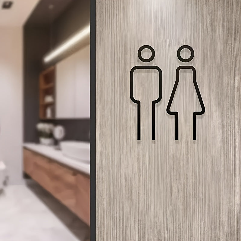 LuxLoo | Elegant toalettdörrskylt - självhäftande väggklistermärke för badrum och toalett
