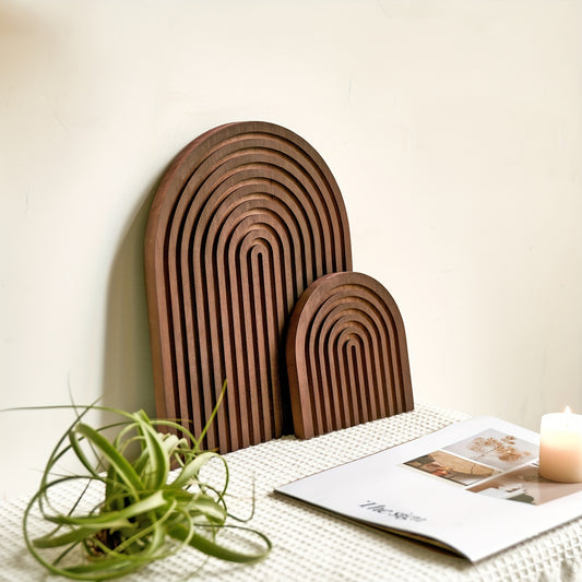 RusticArc | Boho regnbågsbricka i trä - vintage heminredning