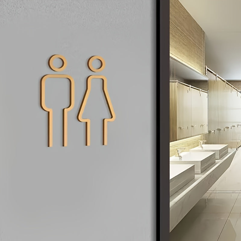 LuxLoo | Elegant toalettdörrskylt - självhäftande väggklistermärke för badrum och toalett