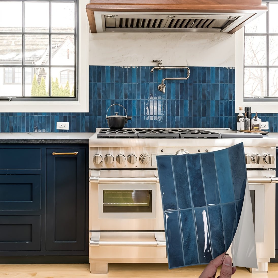 TileLuxe | 3D vattentäta väggplattor, självhäftande backsplash