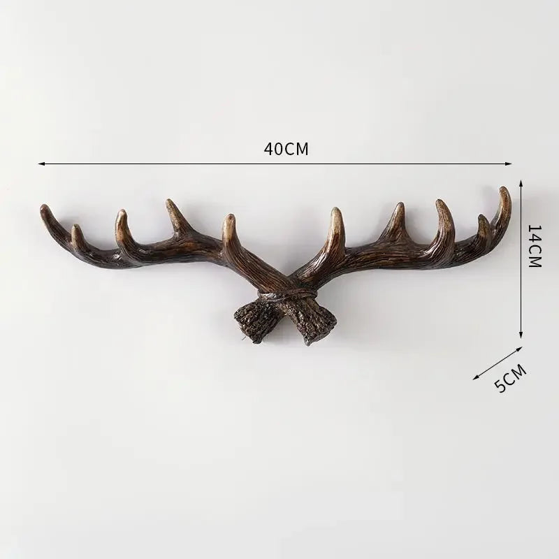 Rackler | Vintage Antler Klädhängare - Väggmonterad krok och organisatör