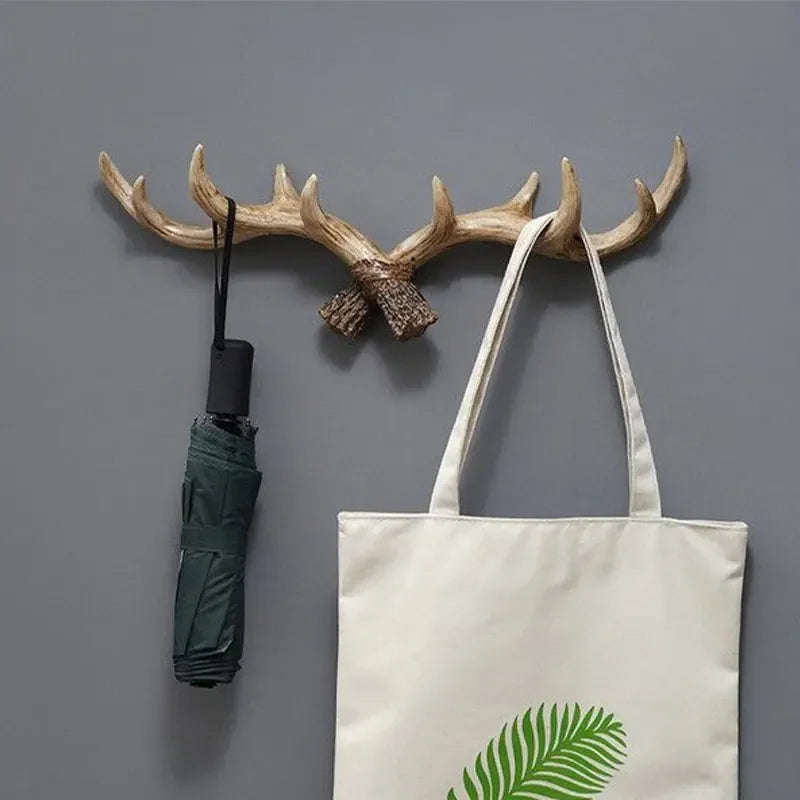 Rackler | Vintage Antler Klädhängare - Väggmonterad krok och organisatör