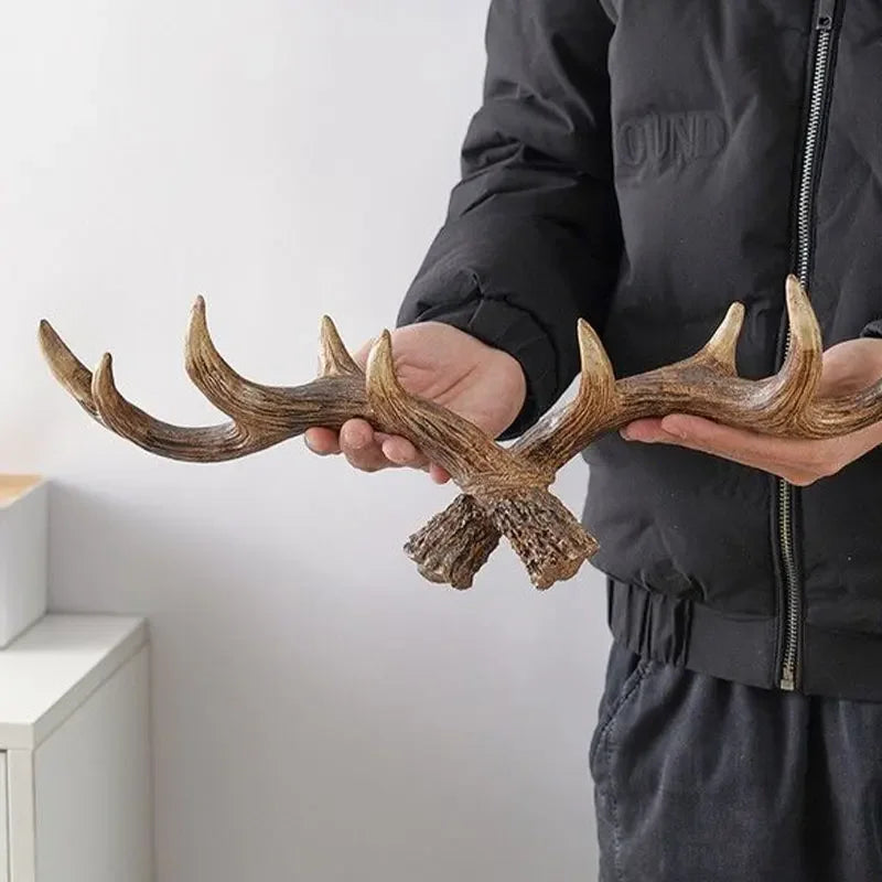 Rackler | Vintage Antler Klädhängare - Väggmonterad krok och organisatör