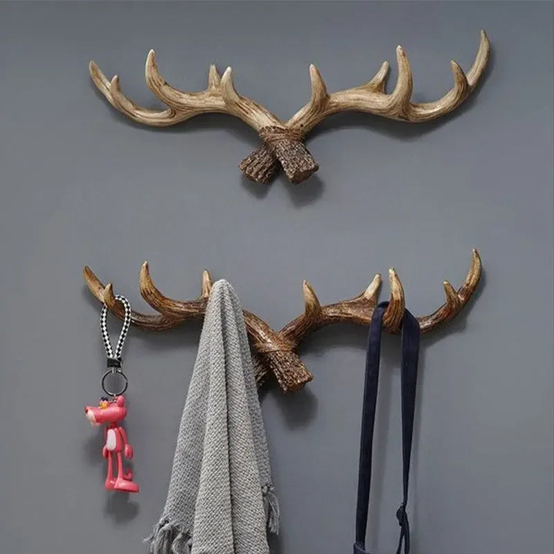 Rackler | Vintage Antler Klädhängare - Väggmonterad krok och organisatör