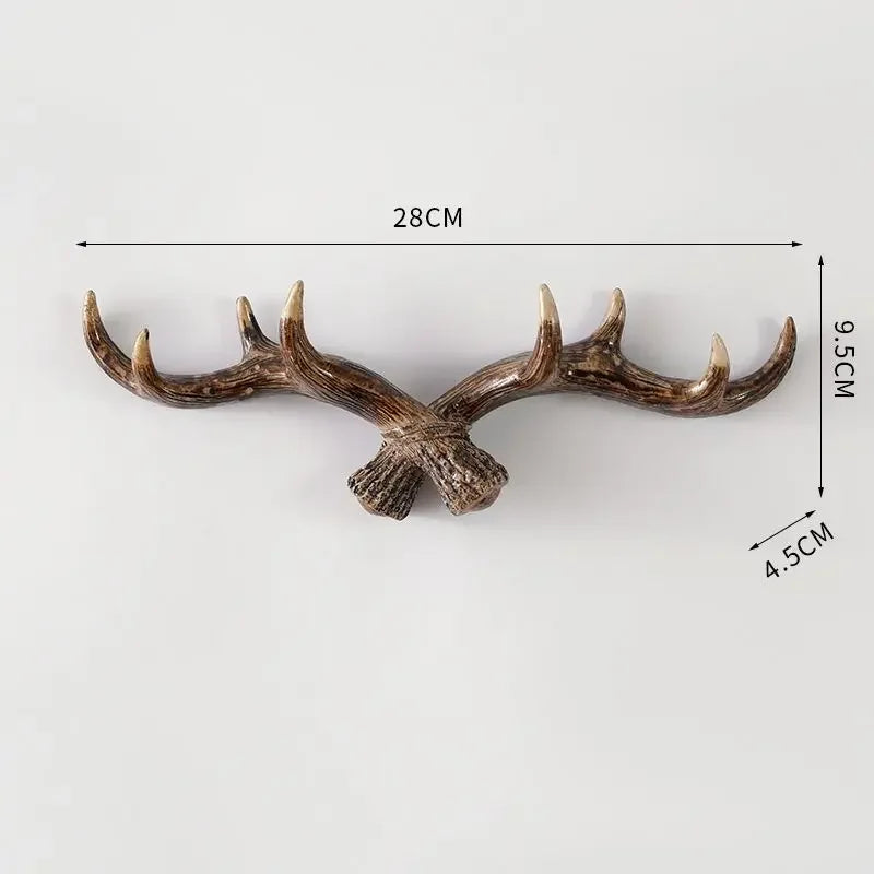 Rackler | Vintage Antler Klädhängare - Väggmonterad krok och organisatör