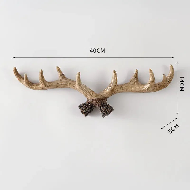 Rackler | Vintage Antler Klädhängare - Väggmonterad krok och organisatör