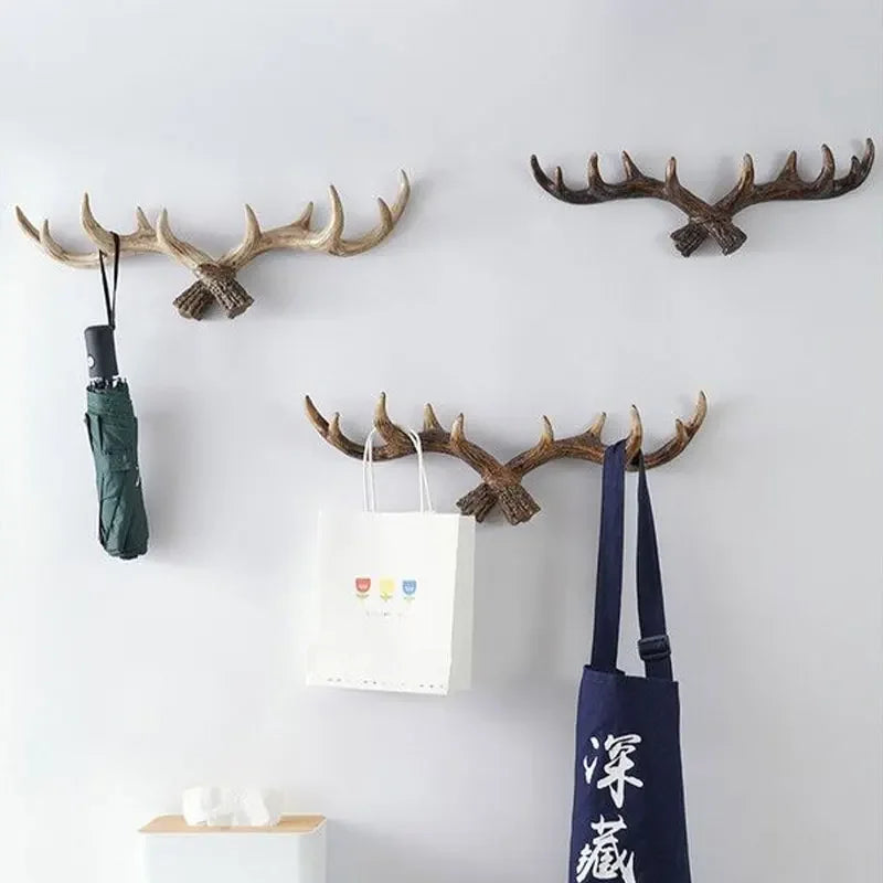 Rackler | Vintage Antler Klädhängare - Väggmonterad krok och organisatör