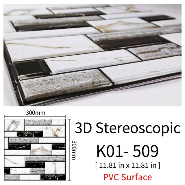 CobbleTiles | 3D Självhäftande väggdekaler av kullersten - Vattentäta väggdekaler