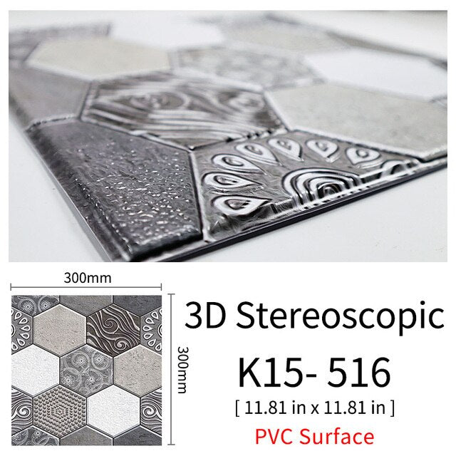 CobbleTiles | 3D Självhäftande väggdekaler av kullersten - Vattentäta väggdekaler