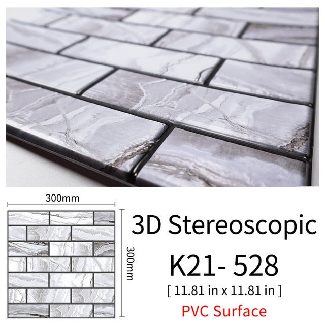 CobbleTiles | 3D Självhäftande väggdekaler av kullersten - Vattentäta väggdekaler
