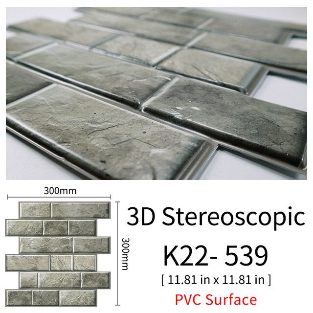 CobbleTiles | 3D Självhäftande väggdekaler av kullersten - Vattentäta väggdekaler