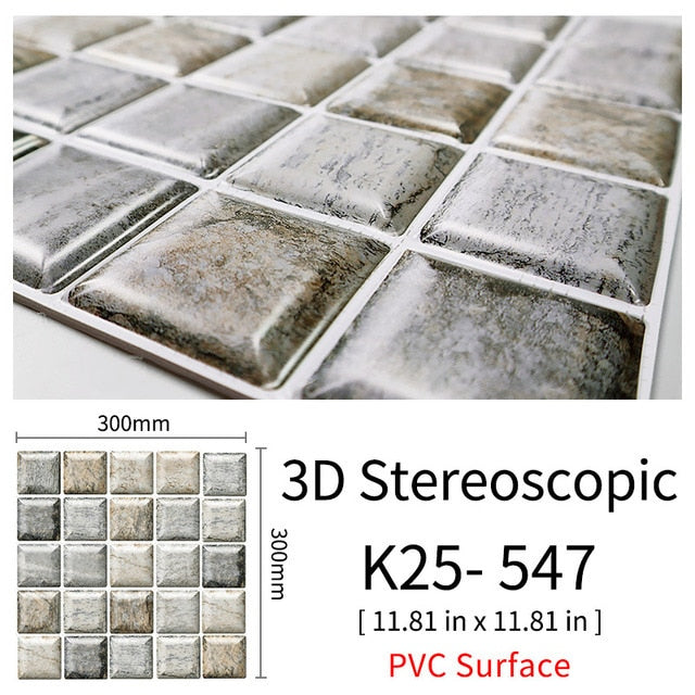 CobbleTiles | 3D Självhäftande väggdekaler av kullersten - Vattentäta väggdekaler