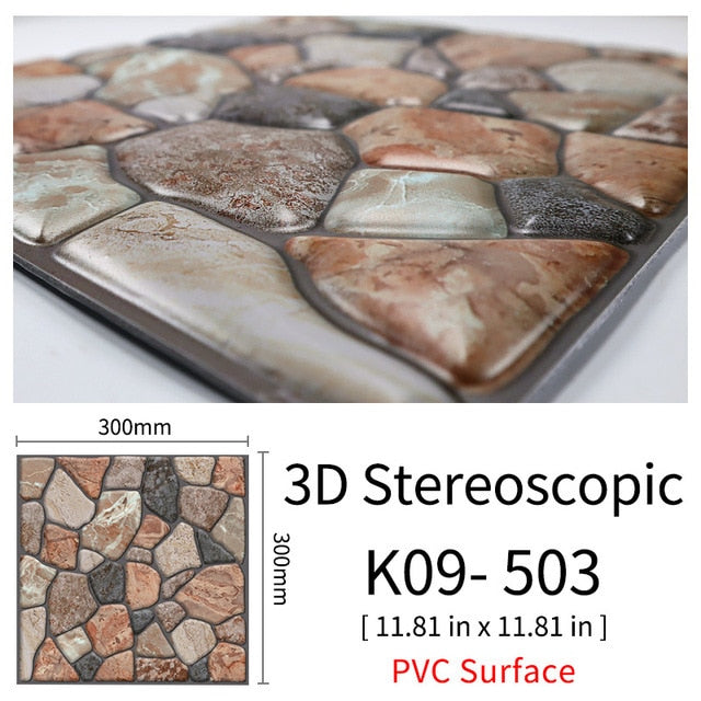 CobbleTiles | 3D Självhäftande väggdekaler av kullersten - Vattentäta väggdekaler