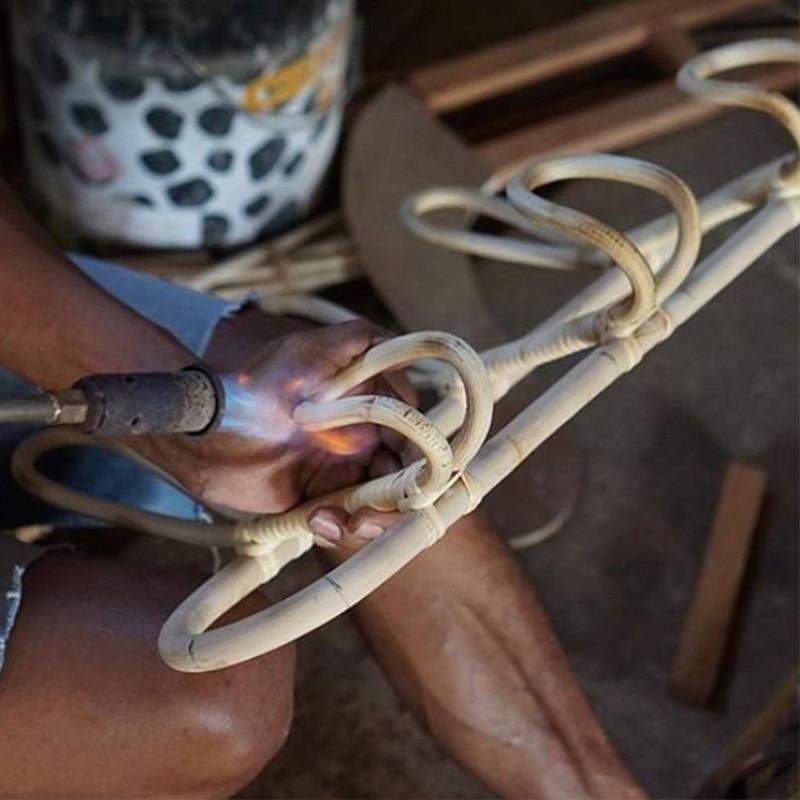 RattanLoop | Vintage väggkrok i rotting - Boho-stil, handvävd dekorativ krok