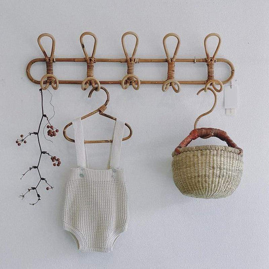 RattanLoop | Vintage väggkrok i rotting - Boho-stil, handvävd dekorativ krok