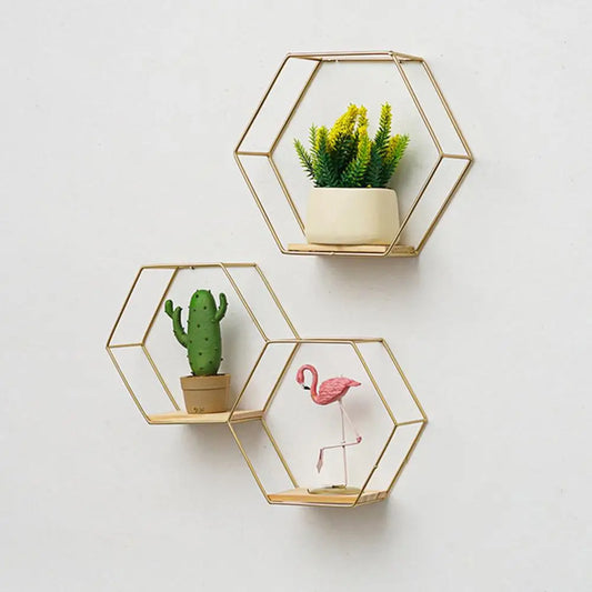 HexaEdge | Eleganta hexagonala flytande vägghyllor - Modern hemförvaringsinredning