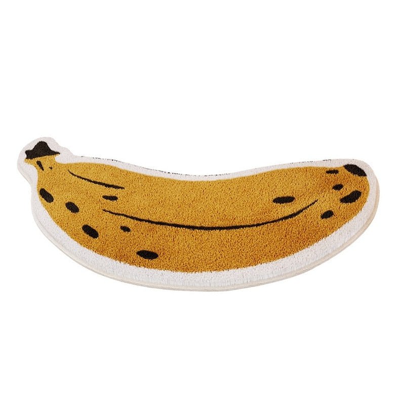 TropiMat | Halkfri badrumsmatta - mjuk absorberande matta med aubergine- och banandesign