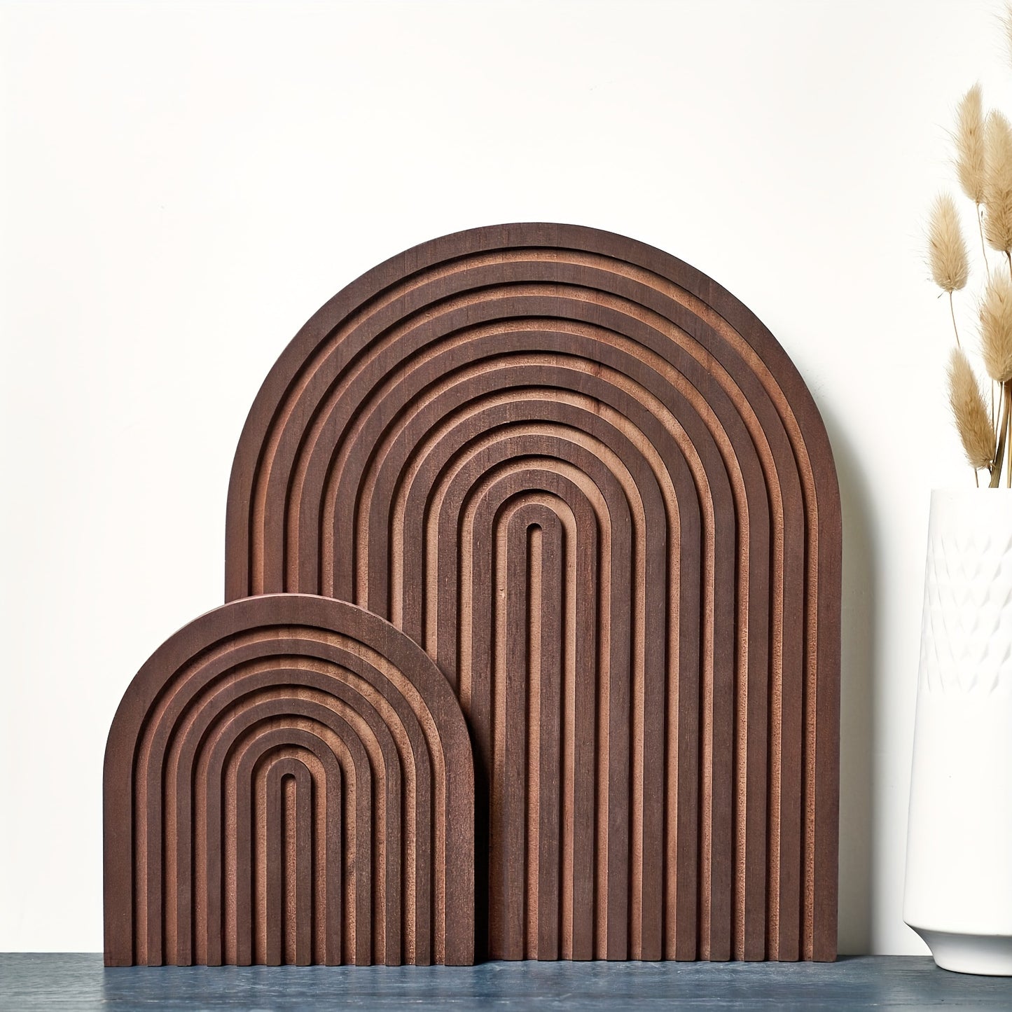 RusticArc | Boho regnbågsbricka i trä - vintage heminredning