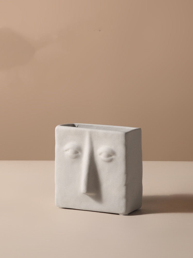IconVase | Kreativ abstrakt ansiktsvas i keramik - Modern konstnärlig heminredning