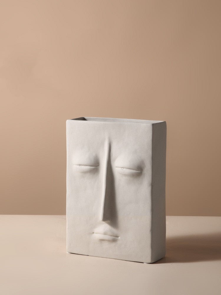 IconVase | Kreativ abstrakt ansiktsvas i keramik - Modern konstnärlig heminredning